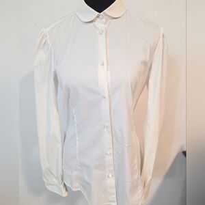 Red Valentino Peter Pan collar cotton poplin blouse Sz 44/8